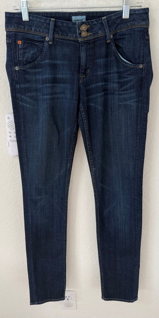 Hudson Premium Jeans Dark Wash Slim Straight Leg Flap Pocket 27
